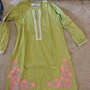 Khaadi kids pale green embroidered tunic